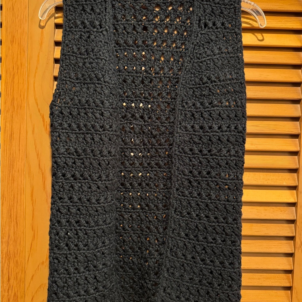 Black vintage Crochet Sleeveless Vest, S